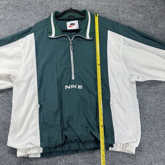 Vintage 90s Nike Center Swoosh Spell Out Quarter Zip Pull Over Windbreaker Sz L - Picture 11 of 13
